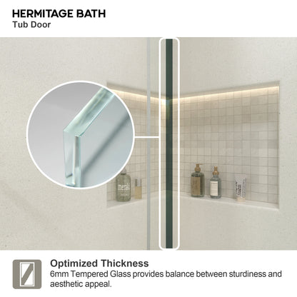Lntano 60 in. W x 56 in. H Sliding Bath Tub Door in Semi Frameless with Clear Glass