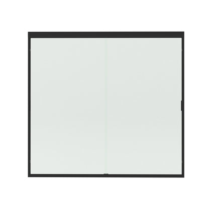 Slate 60 in. W x 56 in. H Semi-Frameless Sliding Tub Door with 1/4 in. Clear Tempered Glass