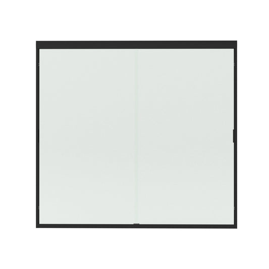 Slate 60 in. W x 56 in. H Semi-Frameless Sliding Tub Door with 1/4 in. Clear Tempered Glass