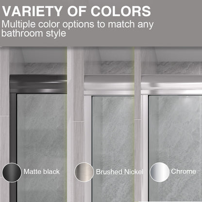 Shine 60 in. W x 72 in. H Semi-Frameless Sliding Shower Door with 5/16 in. Clear Tempered Glass 98-7260BL4