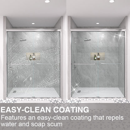 Shine 60 in. W x 72 in. H Semi-Frameless Sliding Shower Door with 5/16 in. Clear Tempered Glass 98-7260CR12