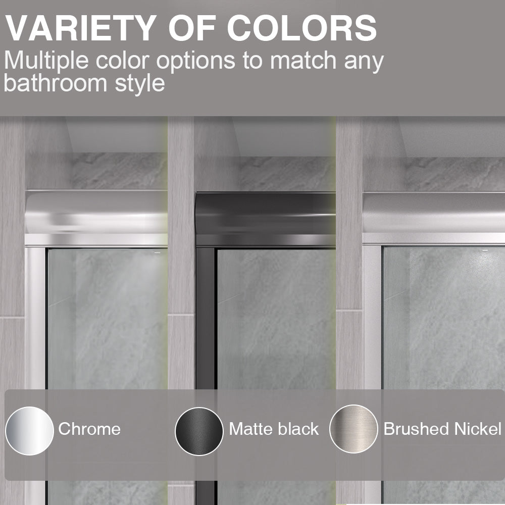 Shine 60 in. W x 72 in. H Semi-Frameless Sliding Shower Door with 5/16 in. Clear Tempered Glass 98-7260CR4
