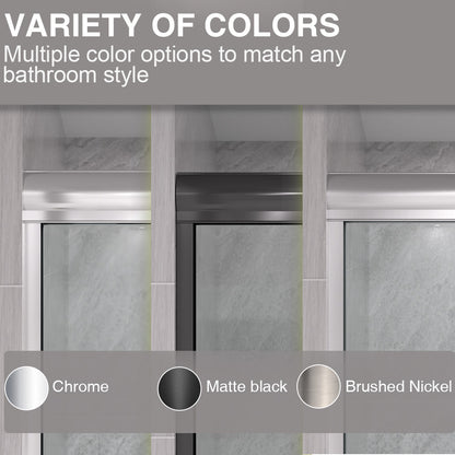 Shine 60 in. W x 72 in. H Semi-Frameless Sliding Shower Door with 5/16 in. Clear Tempered Glass 98-7260CR4