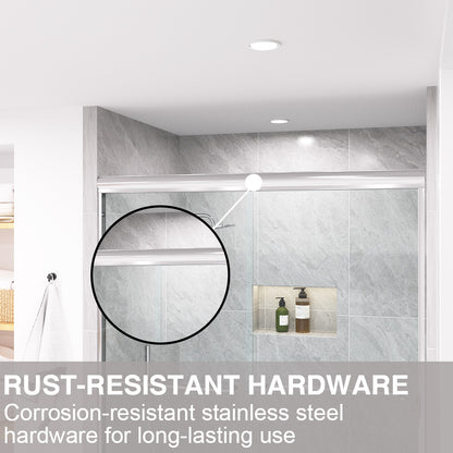 Shine 60 in. W x 72 in. H Semi-Frameless Sliding Shower Door with 5/16 in. Clear Tempered Glass 98-7260CR8