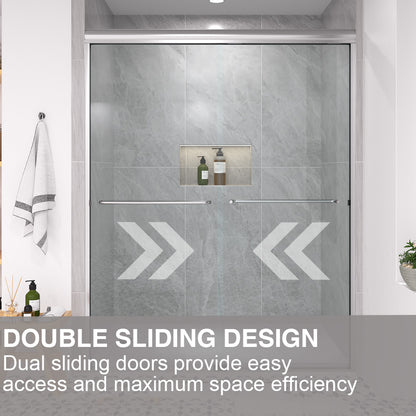 Shine 60 in. W x 72 in. H Semi-Frameless Sliding Shower Door with 5/16 in. Clear Tempered Glass 98-7260NK10