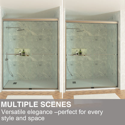 Shine 60 in. W x 72 in. H Semi-Frameless Sliding Shower Door with 5/16 in. Clear Tempered Glass 98-7260NK13