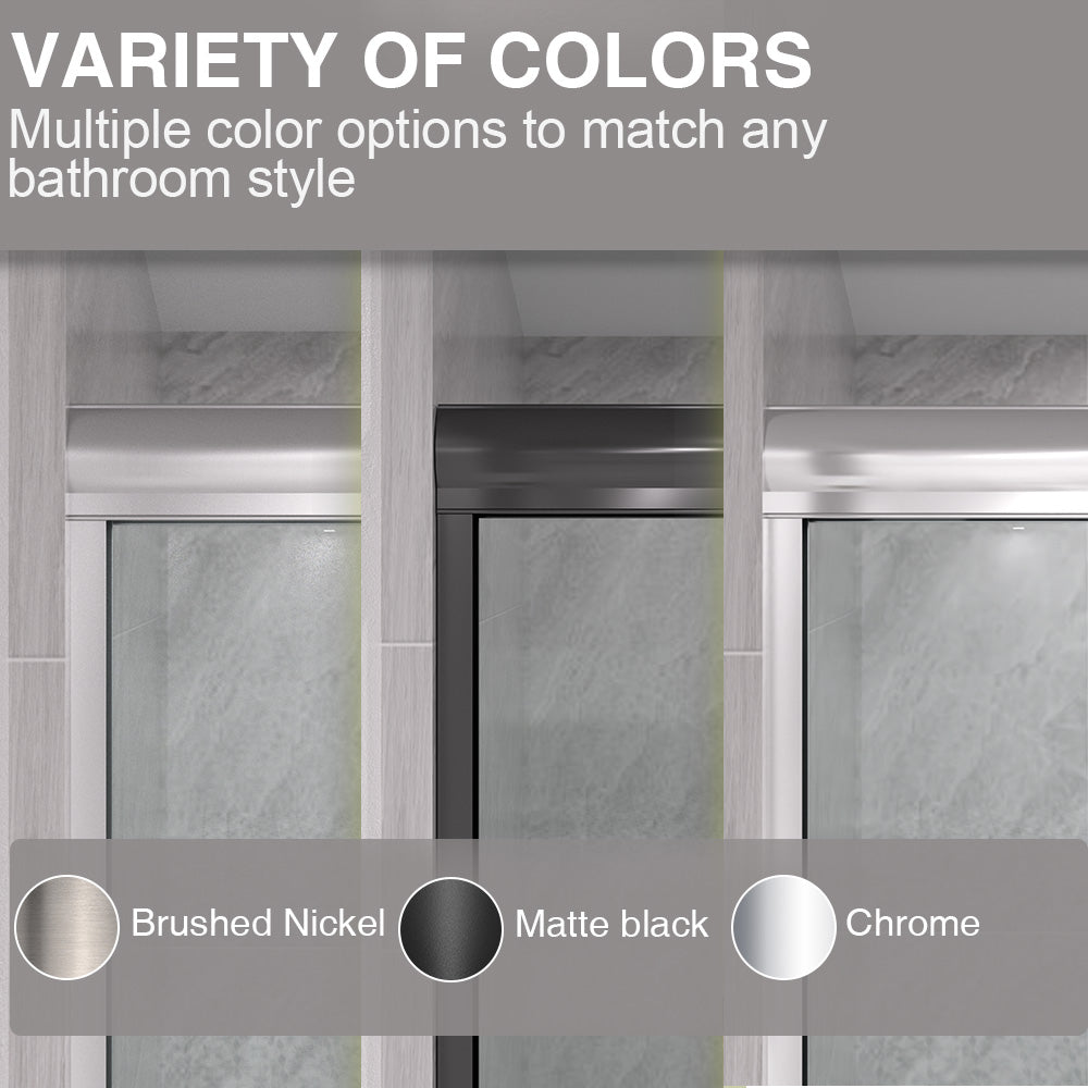 Shine 60 in. W x 72 in. H Semi-Frameless Sliding Shower Door with 5/16 in. Clear Tempered Glass 98-7260NK4