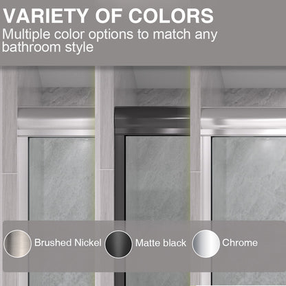 Shine 60 in. W x 72 in. H Semi-Frameless Sliding Shower Door with 5/16 in. Clear Tempered Glass 98-7260NK4