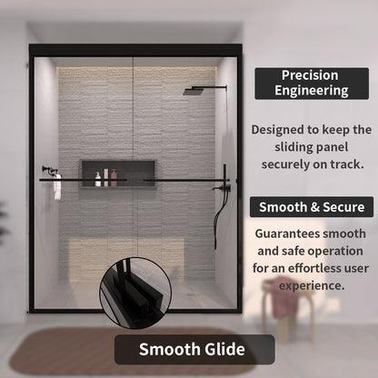 TaiMei 60 in. W x 72 in. H Sliding Framed Shower Door with Clear Glass and Handles 98-7660-BL09_4f809498-f12c-4d10-b706-ded500ae056b