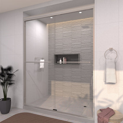 TaiMei 60 in. W x 72 in. H Sliding Framed Shower Door with Clear Glass and Handles 98-7660-BN02_9e218758-429a-44e8-8fd0-0581e046fdac
