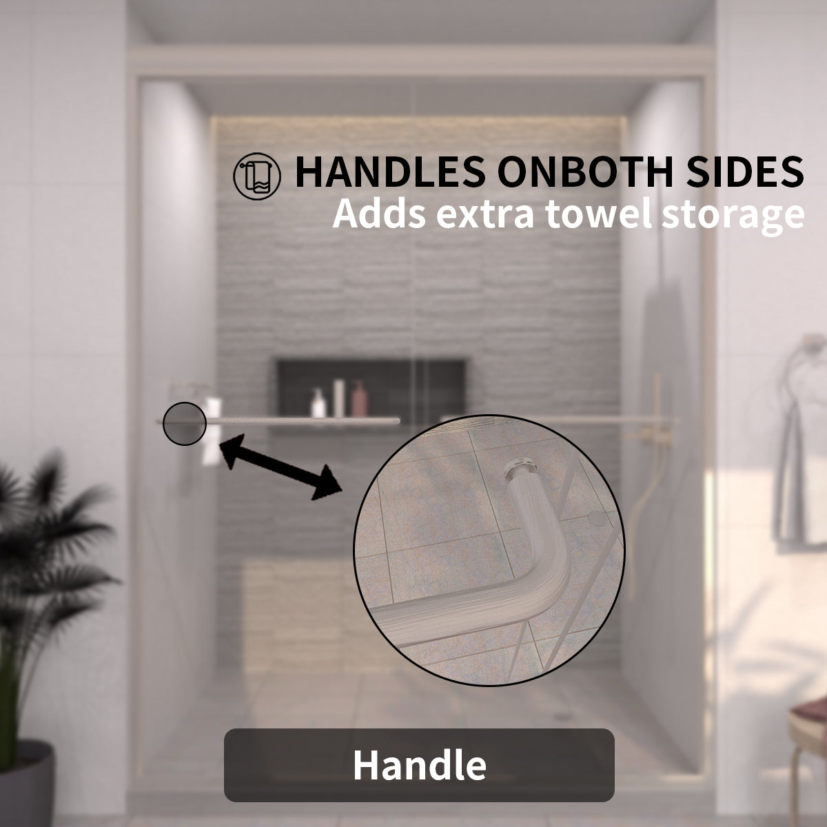 TaiMei 60 in. W x 72 in. H Sliding Framed Shower Door with Clear Glass and Handles 98-7660-BN07_16a397cf-bed9-4e8e-b481-746937602ca8