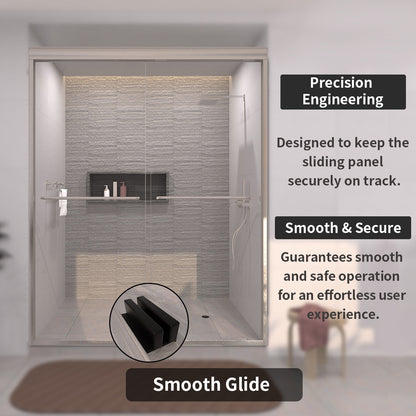 TaiMei 60 in. W x 72 in. H Sliding Framed Shower Door with Clear Glass and Handles 98-7660-BN09_c92d90e5-7adb-4e60-90c0-f9ae4eadcb6a