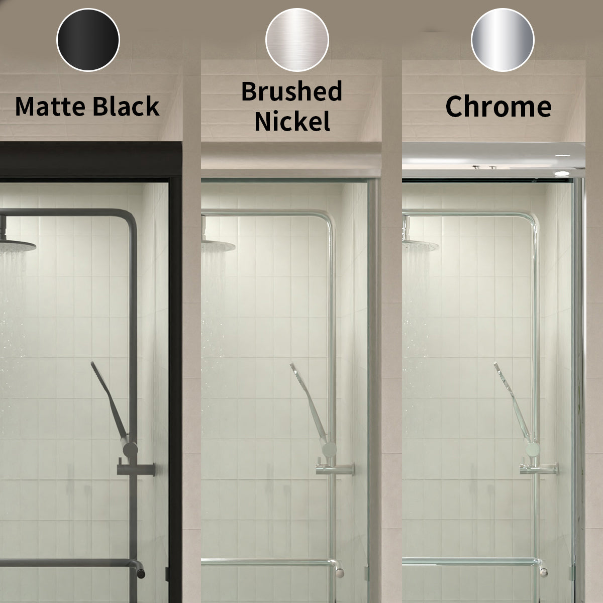 60 in. W × 76 in. H Sliding Semi-Frameless Shower Door with Clear Glass