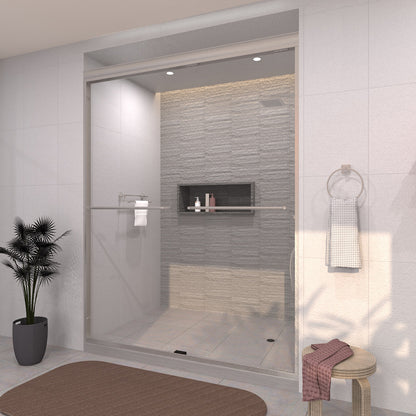 TaiMei 60 in. W x 72 in. H Sliding Framed Shower Door with Clear Glass and Handles 98-7660-BN15_1d65d6ac-d634-4769-be78-d8f72693eac8