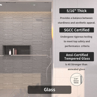 TaiMei 60 in. W x 72 in. H Sliding Framed Shower Door with Clear Glass and Handles 98-7660-SV08