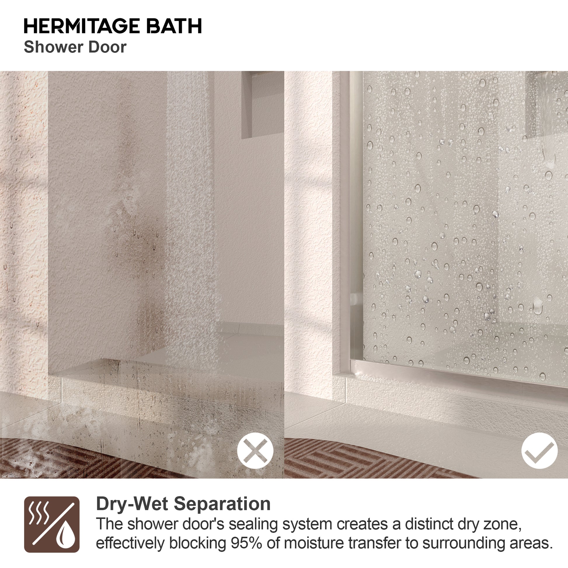 Nepti 60 in. W x 72 in. H Sliding Semi-Frameless Shower Door with Clear Glass 98BN-11