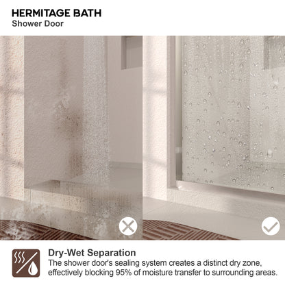Nepti 60 in. W x 72 in. H Sliding Semi-Frameless Shower Door with Clear Glass 98BN-11
