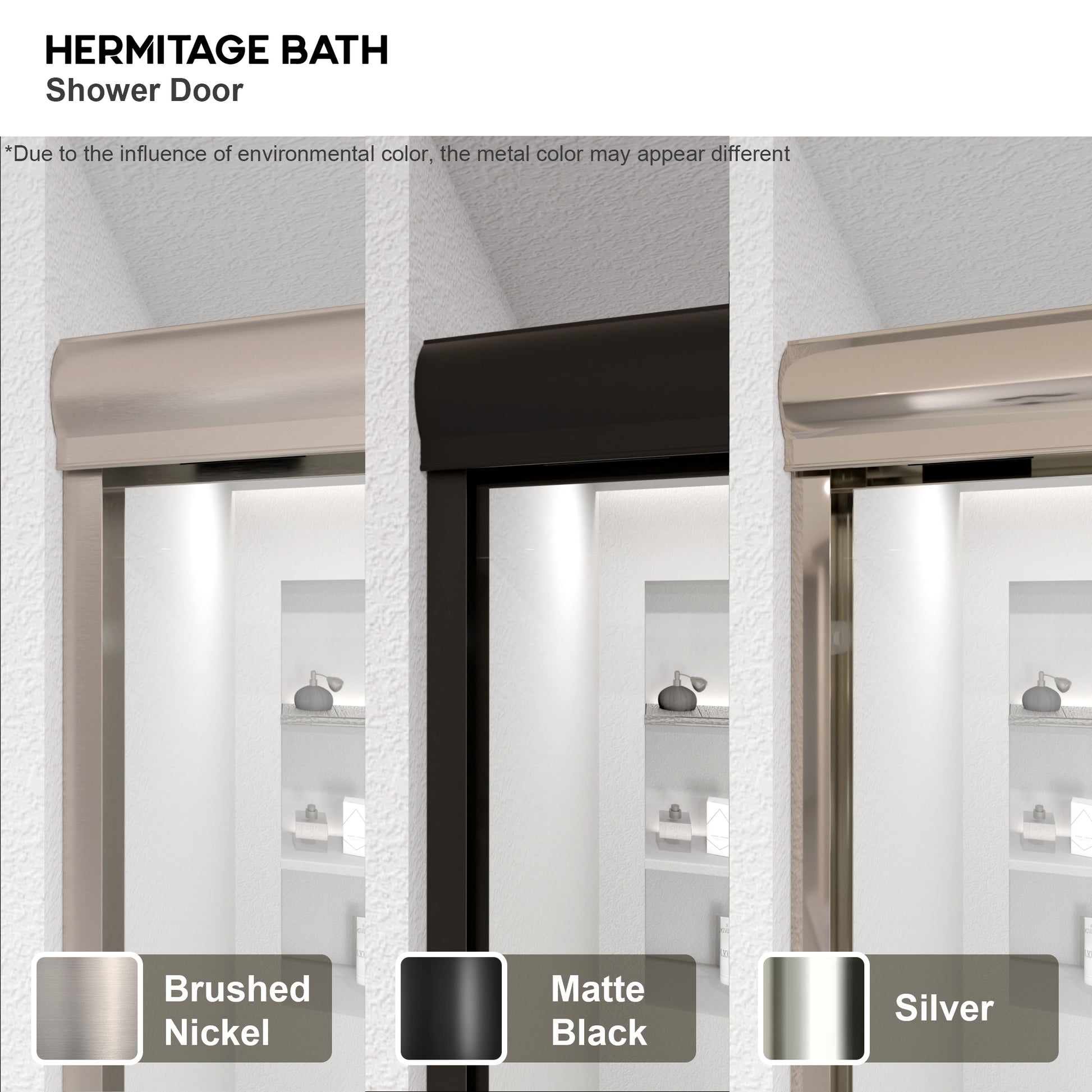 Nepti 60 in. W x 72 in. H Sliding Semi-Frameless Shower Door with Clear Glass 98BN-12