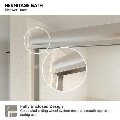 JRStart 60 in. W x 72 in. H Sliding Semi-Frameless Shower Door Finish with Clear Glass 98BN-4_2db521b9-a8de-4b87-a997-f622b797a7c7