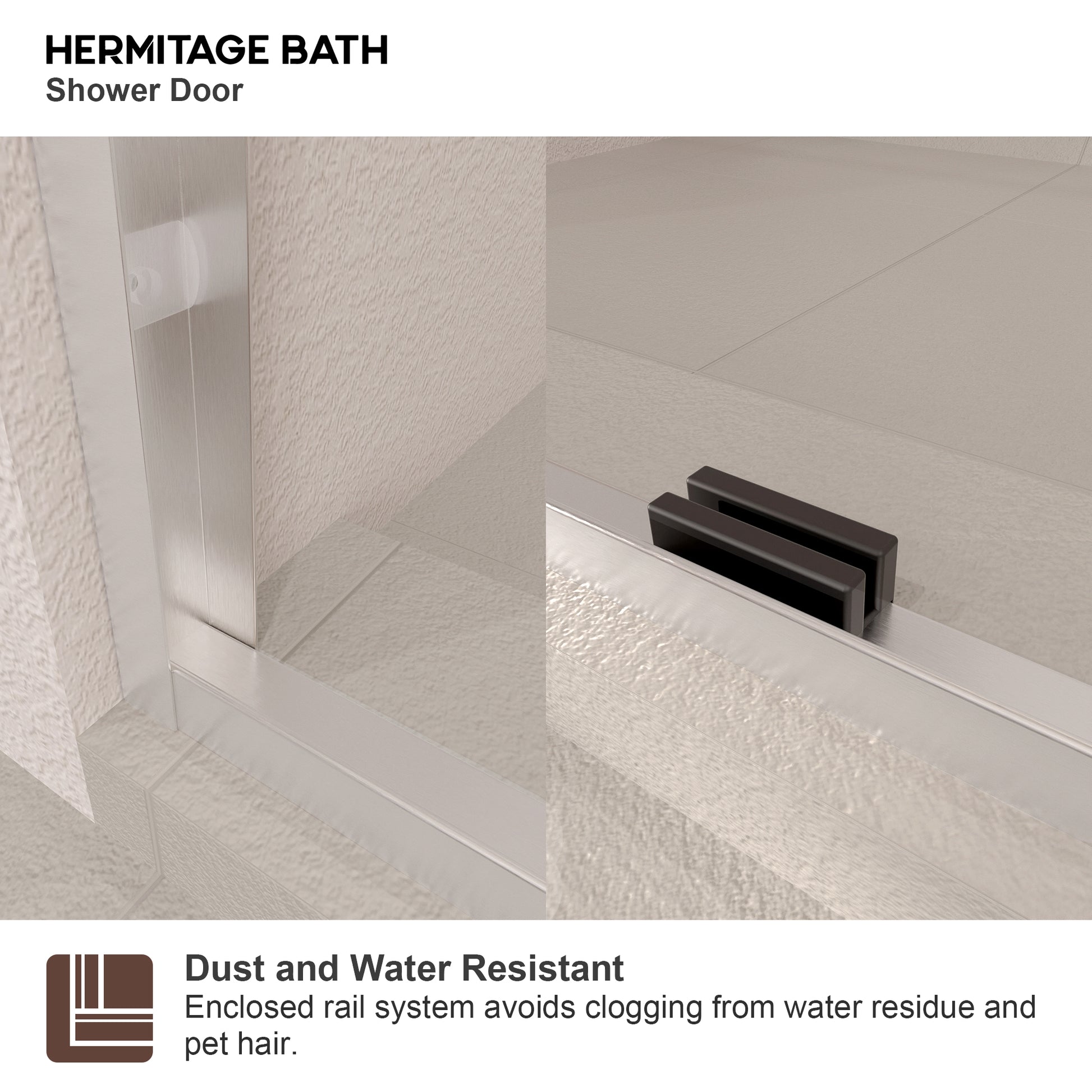 Nepti 60 in. W x 72 in. H Sliding Semi-Frameless Shower Door with Clear Glass 98BN-5