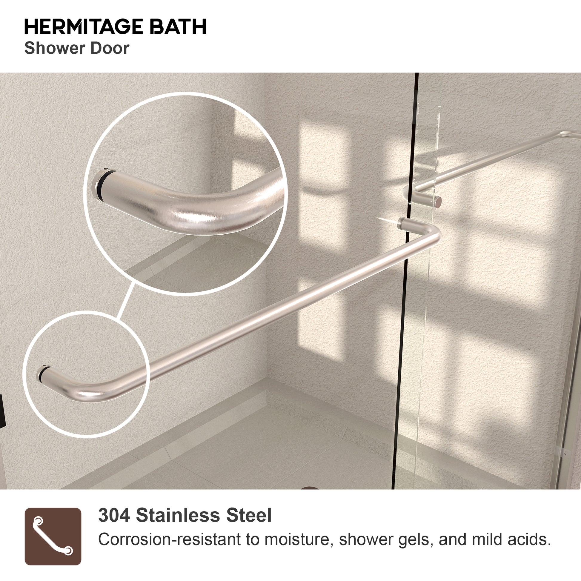Nepti 60 in. W x 72 in. H Sliding Semi-Frameless Shower Door with Clear Glass 98BN-6