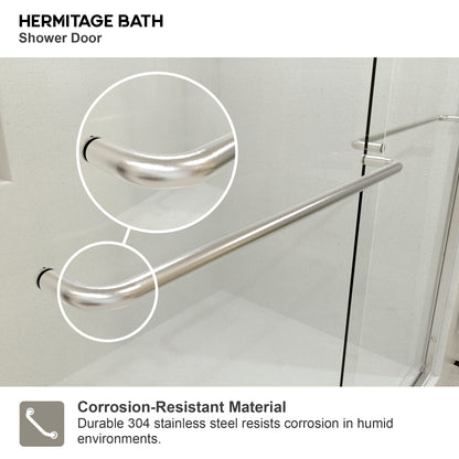 JRStart 60 in. W x 72 in. H Sliding Semi-Frameless Shower Door Finish with Clear Glass 98BN-6_7765156e-5f72-40e0-8003-b041a3c5edee