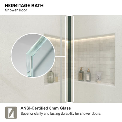 JRStart 60 in. W x 72 in. H Sliding Semi-Frameless Shower Door Finish with Clear Glass 98BN-7_02af422e-e5ba-4bba-91eb-ed1592997a5b