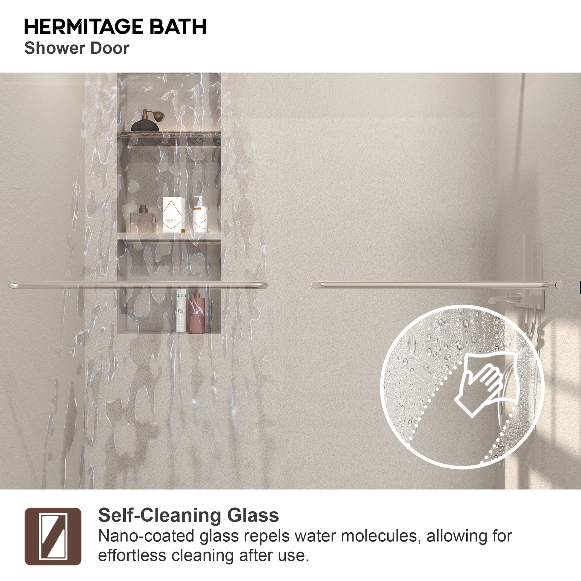 Nepti 60 in. W x 72 in. H Sliding Semi-Frameless Shower Door with Clear Glass 98BN-8
