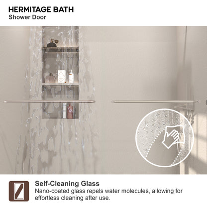 Nepti 60 in. W x 72 in. H Sliding Semi-Frameless Shower Door with Clear Glass 98BN-8
