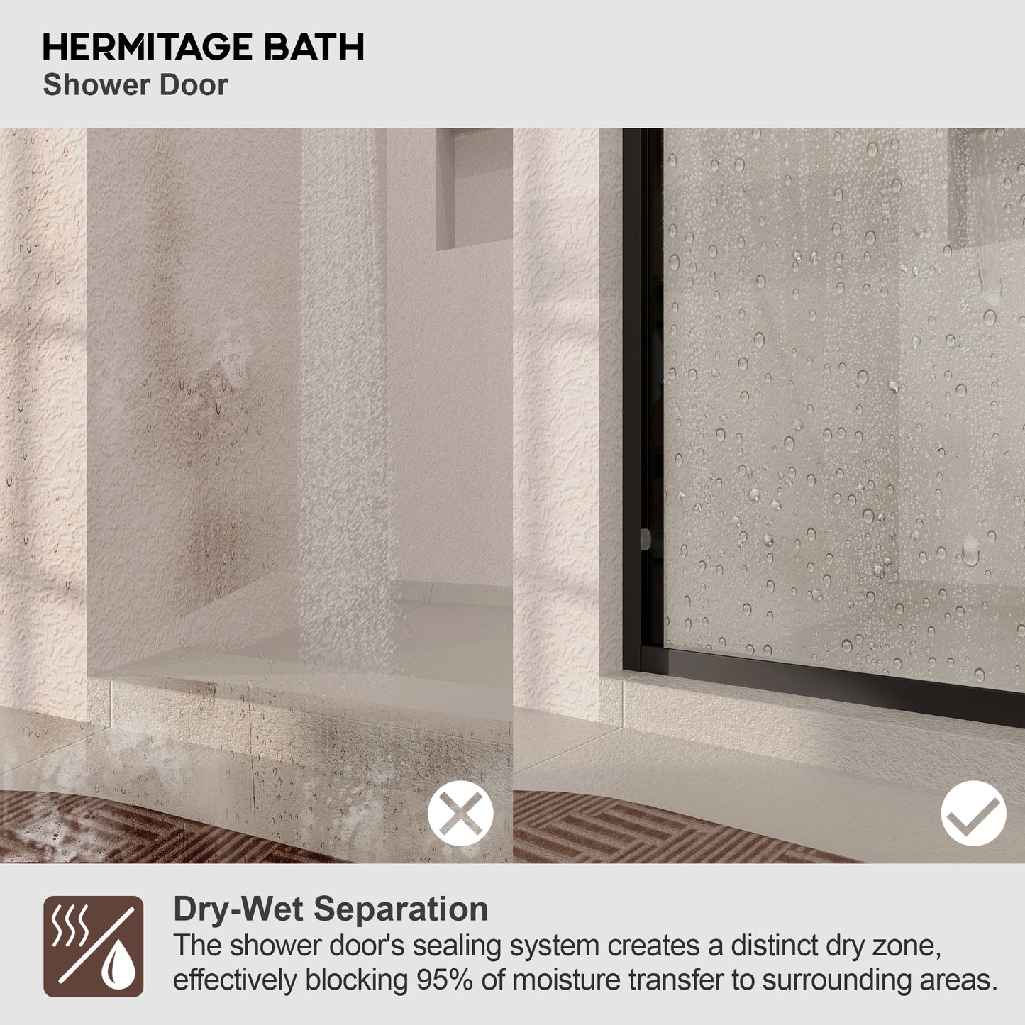 Nepti 60 in. W x 72 in. H Sliding Semi-Frameless Shower Door with Clear Glass 98MB-11