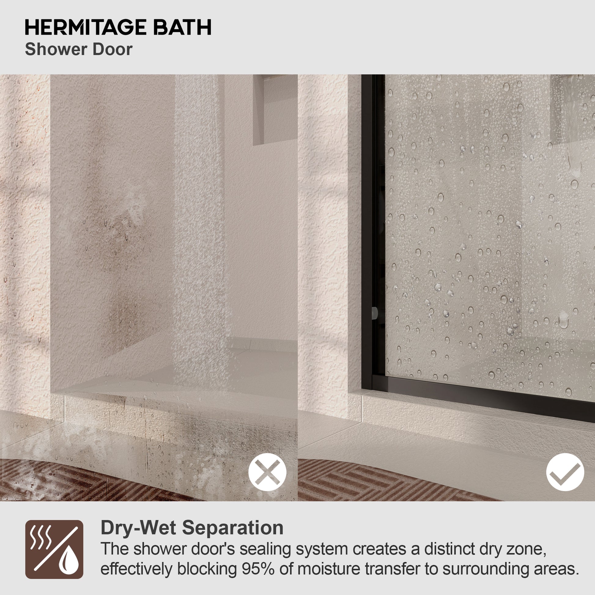 Nepti 60 in. W x 72 in. H Sliding Semi-Frameless Shower Door with Clear Glass 98MB-11