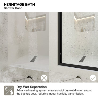 JRStart 60 in. W x 72 in. H Sliding Semi-Frameless Shower Door Finish with Clear Glass 98MB-11_55e358ac-3423-4f60-837f-a8f1f594501b