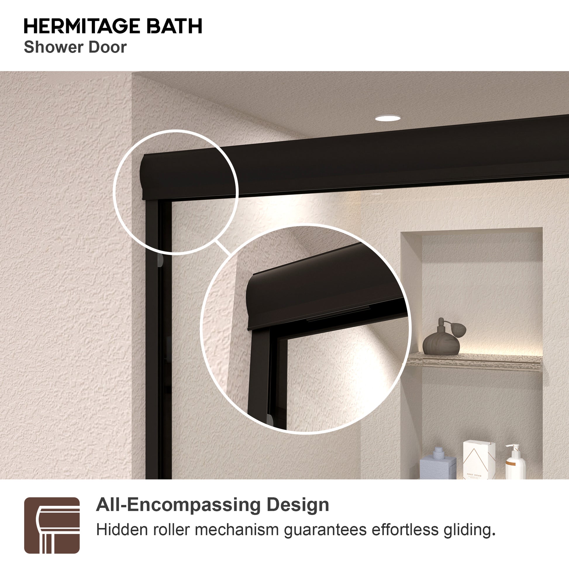 Nepti 60 in. W x 72 in. H Sliding Semi-Frameless Shower Door with Clear Glass 98MB-4