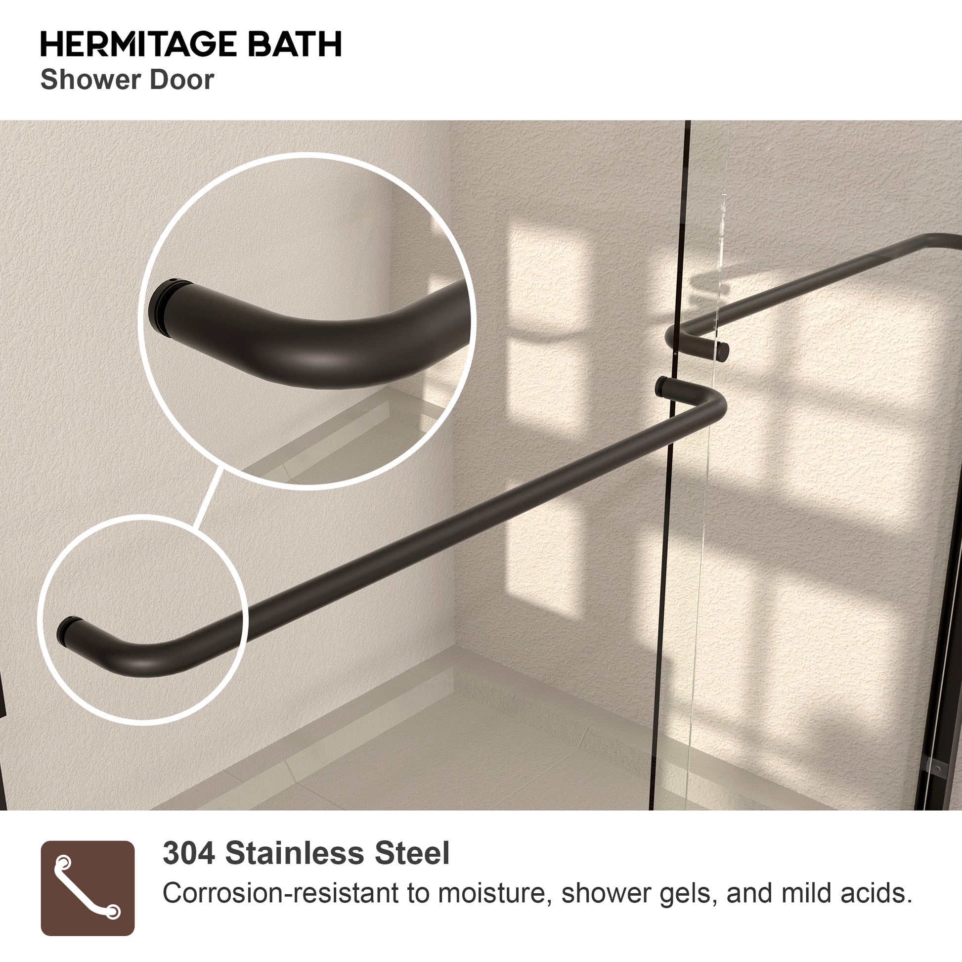 Nepti 60 in. W x 72 in. H Sliding Semi-Frameless Shower Door with Clear Glass 98MB-6