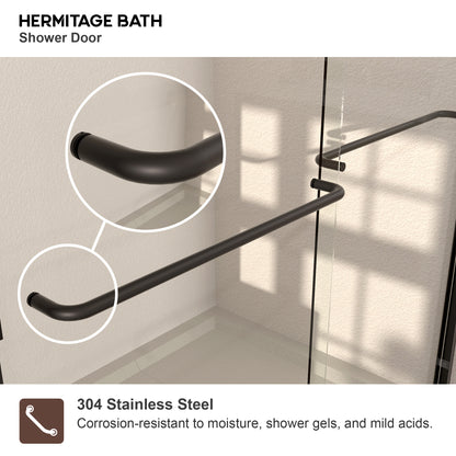 Nepti 60 in. W x 72 in. H Sliding Semi-Frameless Shower Door with Clear Glass 98MB-6
