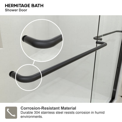 JRStart 60 in. W x 72 in. H Sliding Semi-Frameless Shower Door Finish with Clear Glass 98MB-6_48bbdea0-7ffa-43bb-b17c-6e758bd53408