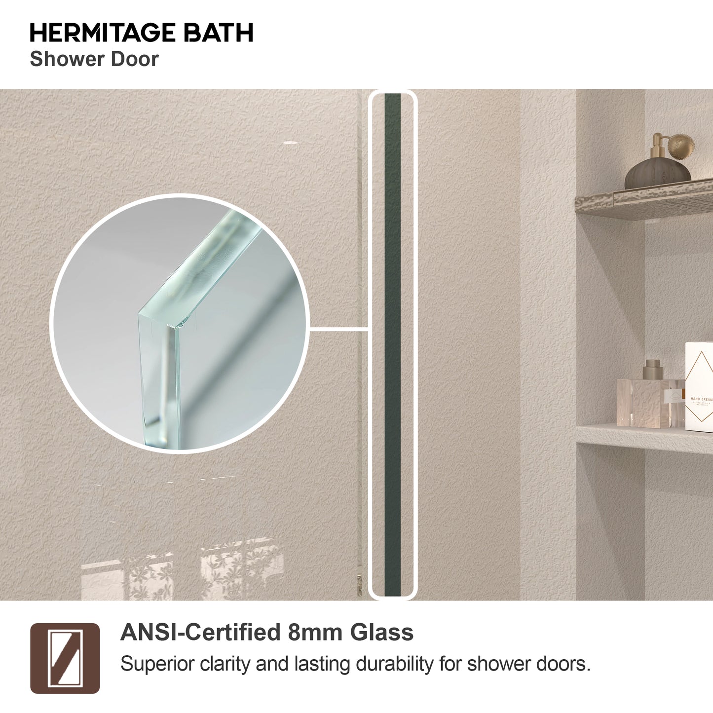 Nepti 60 in. W x 72 in. H Sliding Semi-Frameless Shower Door with Clear Glass 98MB-7
