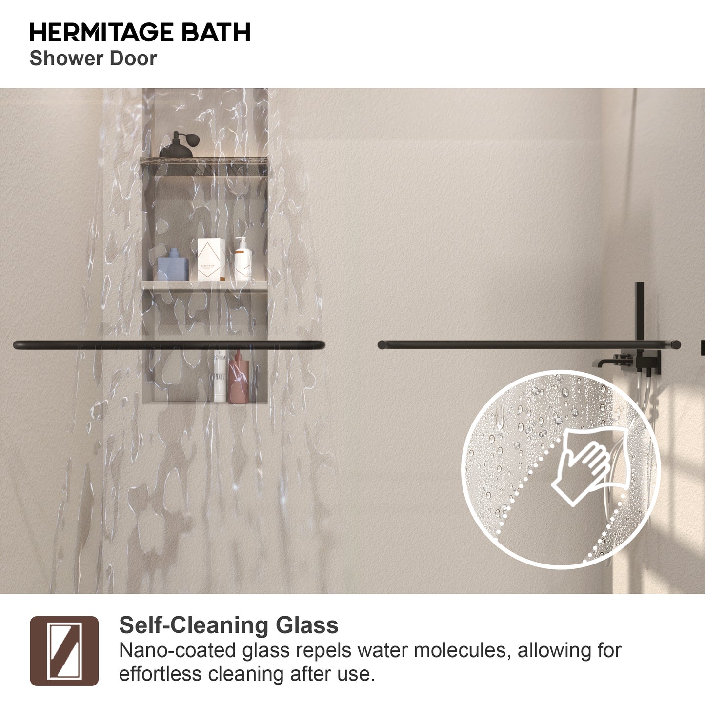 Nepti 60 in. W x 72 in. H Sliding Semi-Frameless Shower Door with Clear Glass 98MB-8