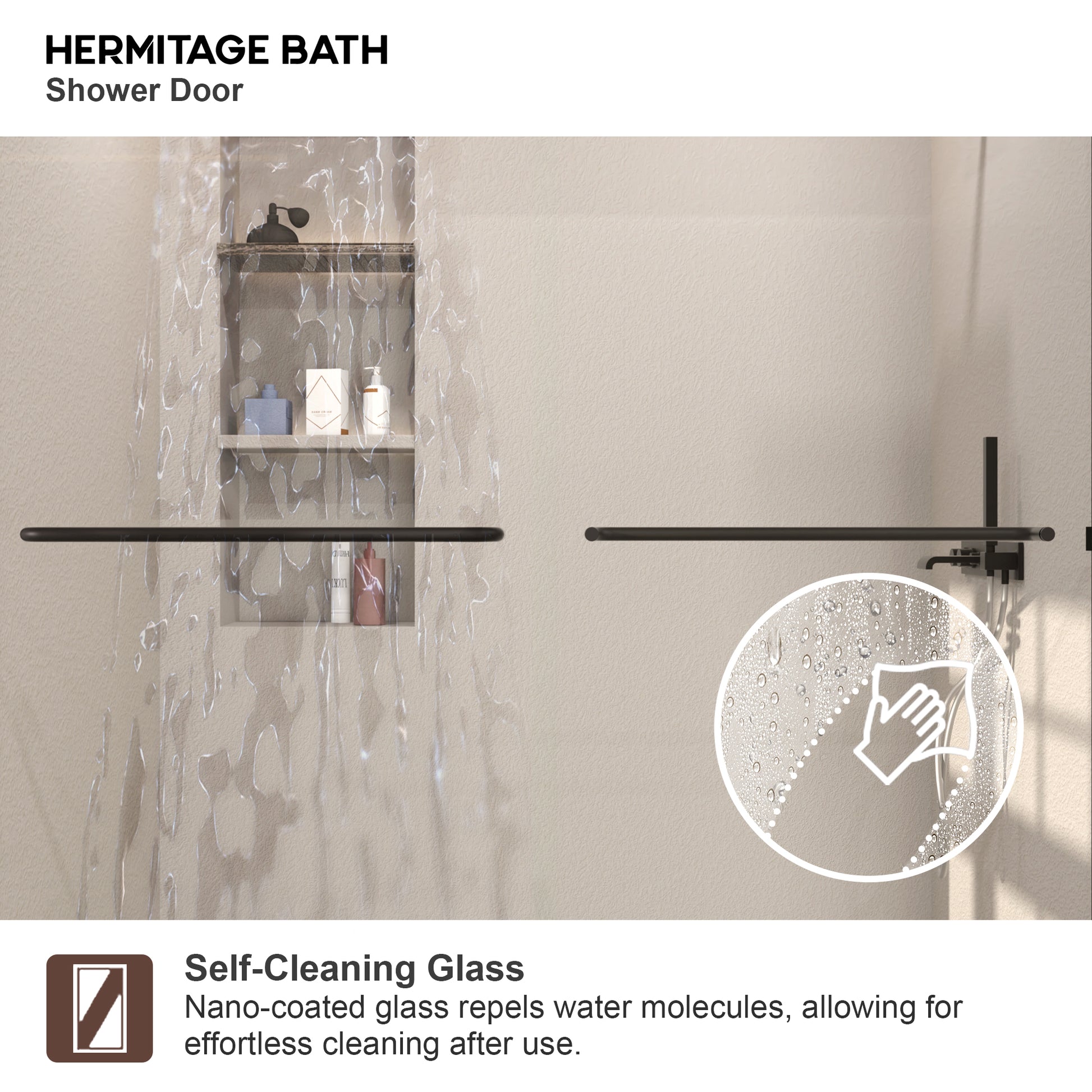 Nepti 60 in. W x 72 in. H Sliding Semi-Frameless Shower Door with Clear Glass 98MB-8