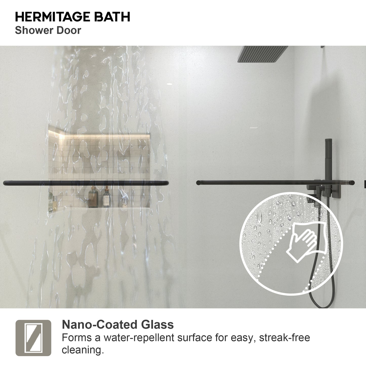 JRStart 60 in. W x 72 in. H Sliding Semi-Frameless Shower Door Finish with Clear Glass 98MB-8_5580382d-179b-4f93-adb5-5d52695e4080