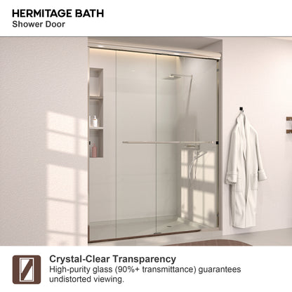 Nepti 60 in. W x 72 in. H Sliding Semi-Frameless Shower Door with Clear Glass 98SV-10