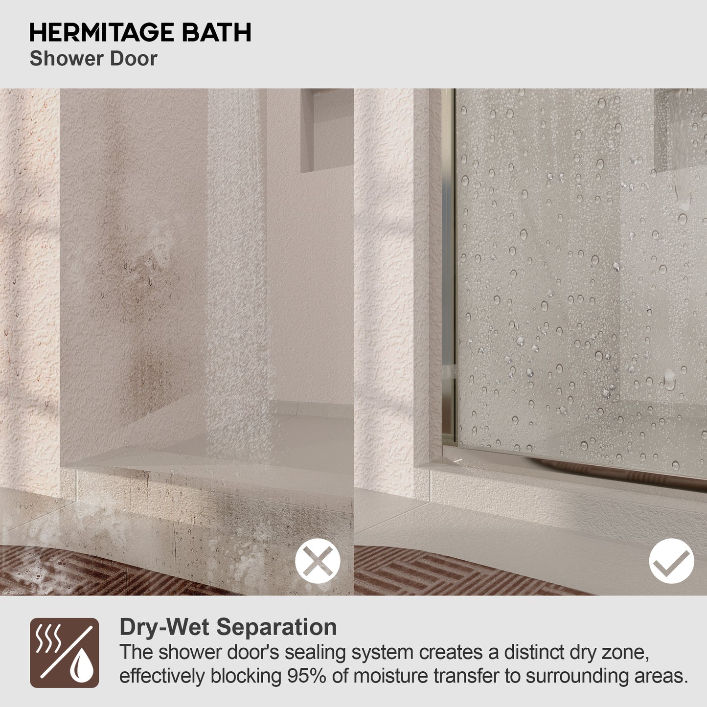 Nepti 60 in. W x 72 in. H Sliding Semi-Frameless Shower Door with Clear Glass 98SV-11