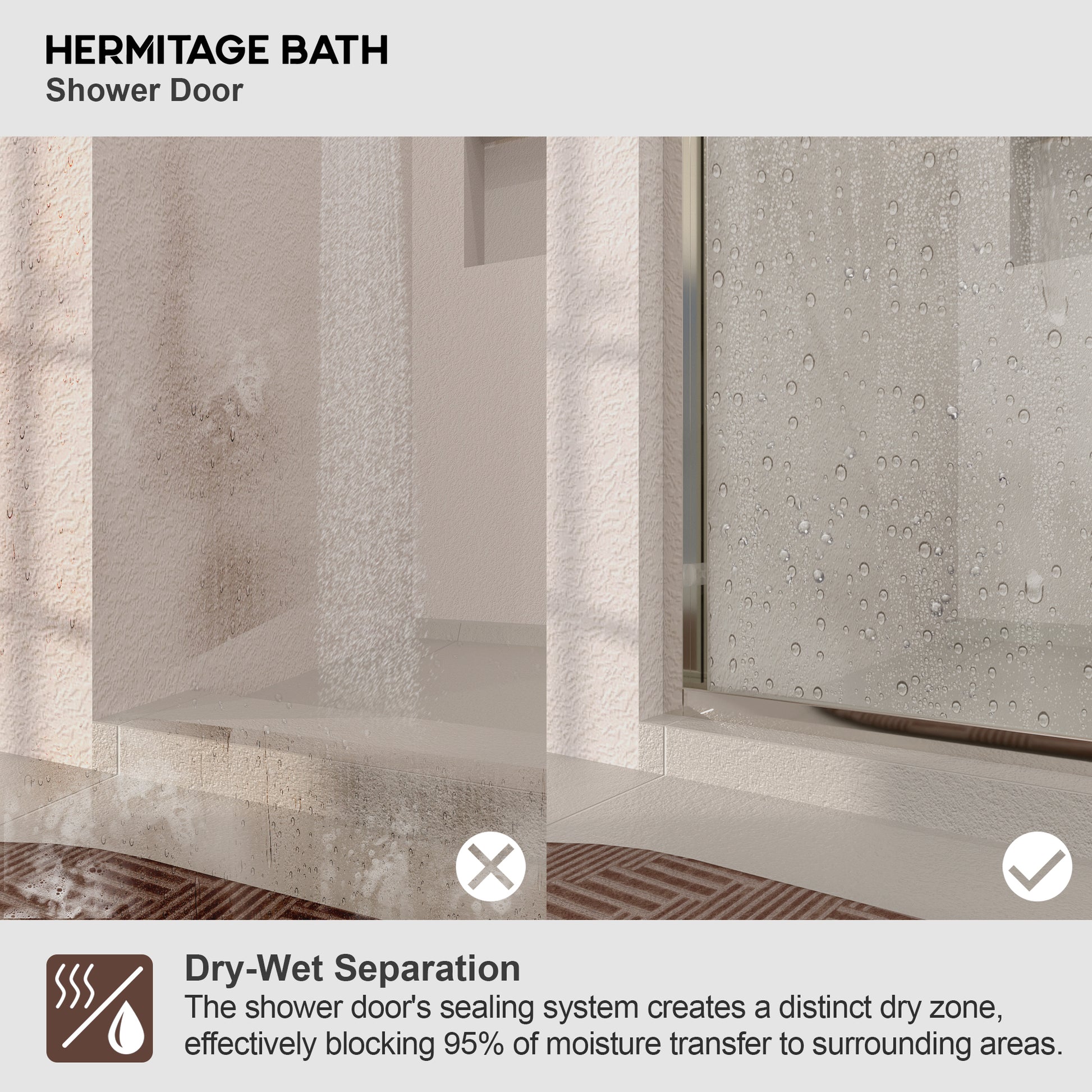 Nepti 60 in. W x 72 in. H Sliding Semi-Frameless Shower Door with Clear Glass 98SV-11