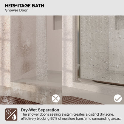 Nepti 60 in. W x 72 in. H Sliding Semi-Frameless Shower Door with Clear Glass 98SV-11