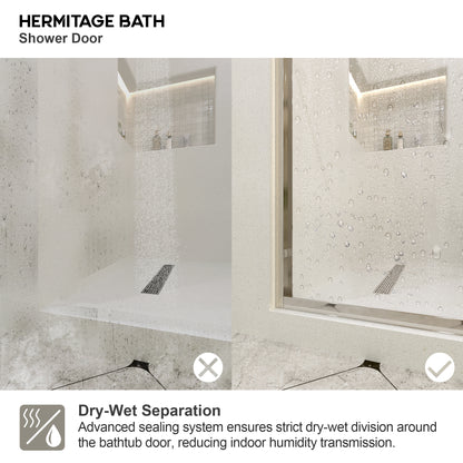 JRStart 60 in. W x 72 in. H Sliding Semi-Frameless Shower Door Finish with Clear Glass 98SV-11_ebb814ae-eb9a-4e81-b24f-fef92e019dba