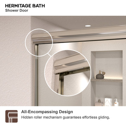 Nepti 60 in. W x 72 in. H Sliding Semi-Frameless Shower Door with Clear Glass 98SV-4