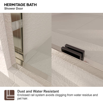 Nepti 60 in. W x 72 in. H Sliding Semi-Frameless Shower Door with Clear Glass 98SV-5