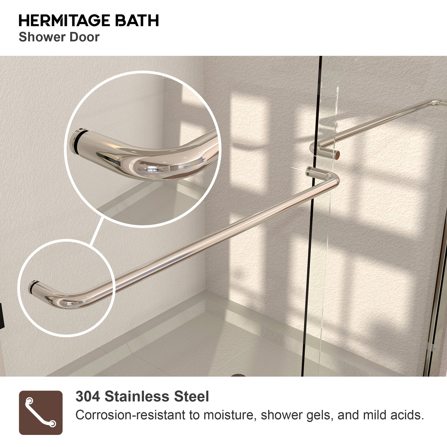 Nepti 60 in. W x 72 in. H Sliding Semi-Frameless Shower Door with Clear Glass 98SV-6