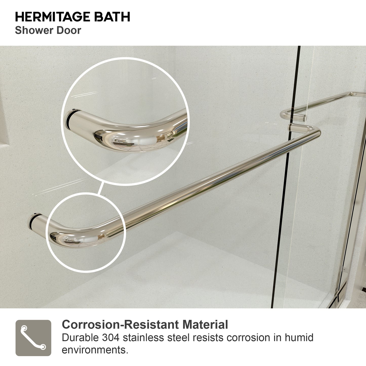 JRStart 60 in. W x 72 in. H Sliding Semi-Frameless Shower Door Finish with Clear Glass 98SV-6_720ff047-934e-4d89-945c-c1da2d05ae3d