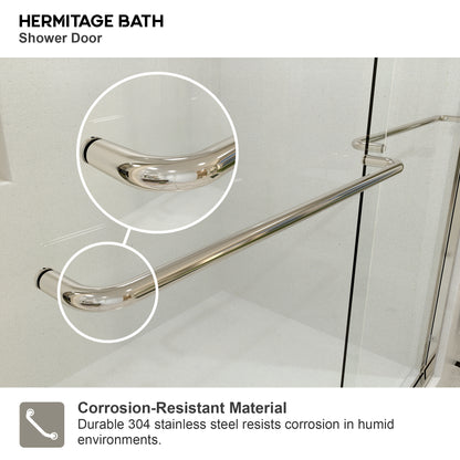 JRStart 60 in. W x 72 in. H Sliding Semi-Frameless Shower Door Finish with Clear Glass 98SV-6_720ff047-934e-4d89-945c-c1da2d05ae3d